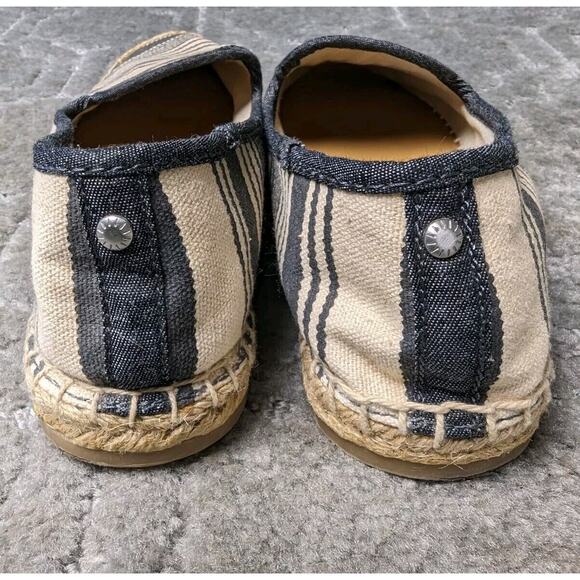 Bass Canvas Loafers WOMENS SIZE 6.5 Cream Navy espadrille flats casual comfy - Picture 6 of 10